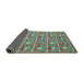 Sideview of Abstract Turquoise Contemporary Rug, con2389turq