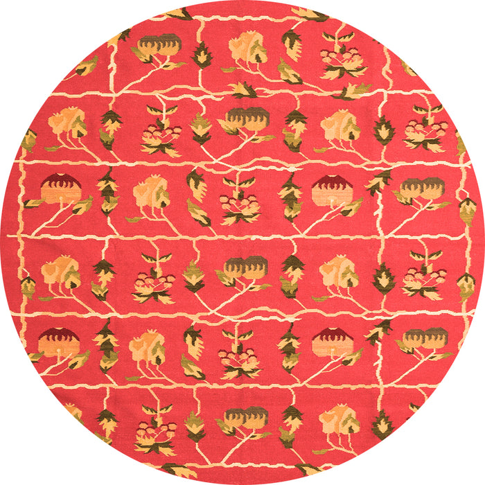 Square Abstract Orange Contemporary Rug, con2389org