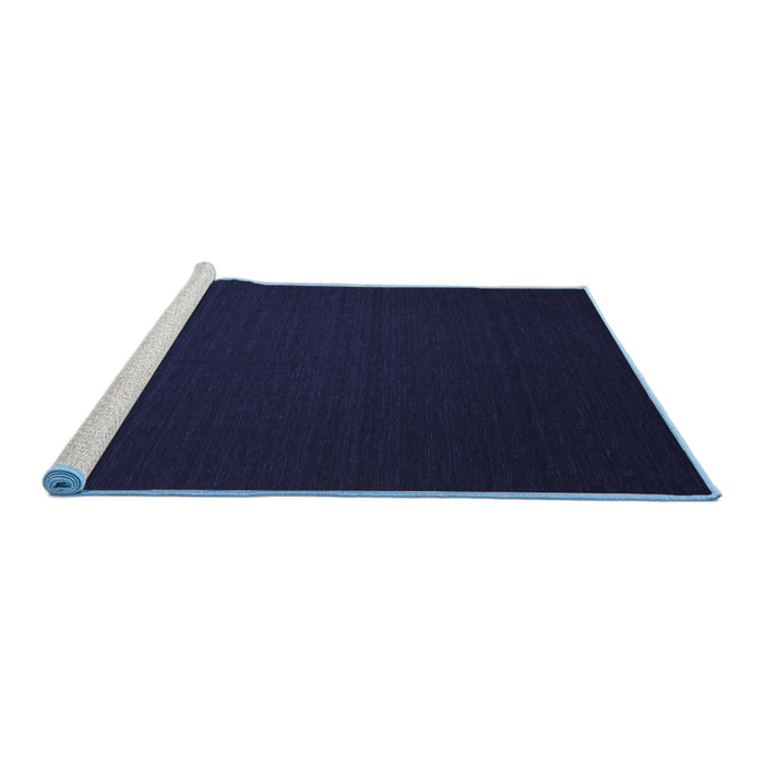 Sideview of Machine Washable Abstract Blue Contemporary Rug, wshcon238blu