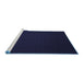 Sideview of Machine Washable Abstract Blue Contemporary Rug, wshcon238blu