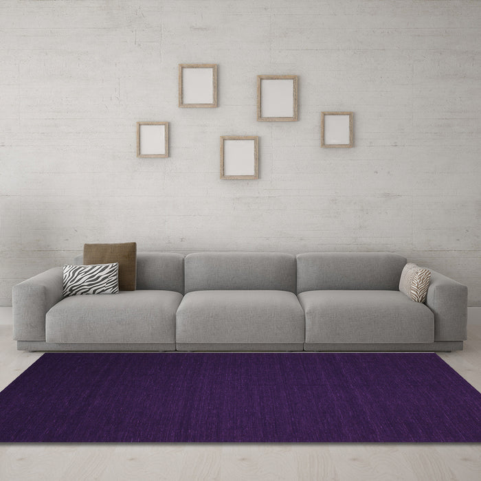Machine Washable Abstract Purple Contemporary Area Rugs in a Living Room, wshcon238pur