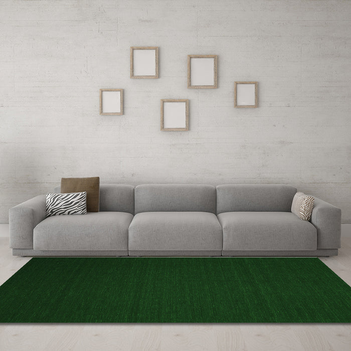 Machine Washable Abstract Green Contemporary Area Rugs in a Living Room,, wshcon238grn
