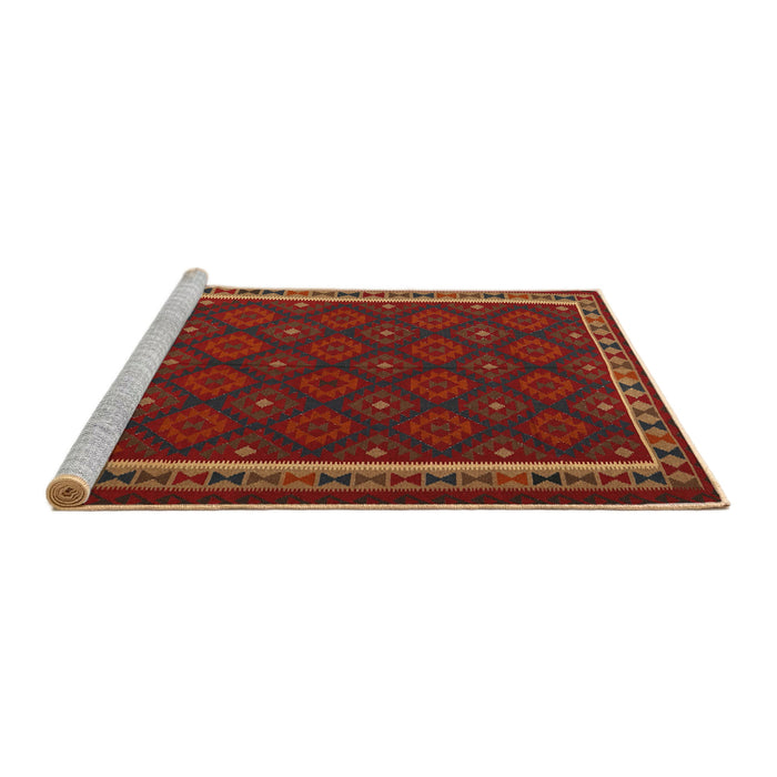 Serging Thickness of Machine Washable Contemporary Saddle Brown Rug, wshcon2390