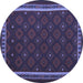 Round Oriental Blue Traditional Rug, con2390blu