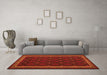 Machine Washable Oriental Orange Traditional Area Rugs in a Living Room, wshcon2390org