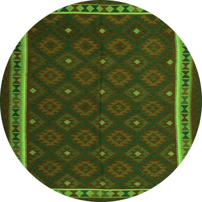 Machine Washable Oriental Green Traditional Area Rugs, wshcon2390grn
