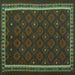 Square Machine Washable Oriental Turquoise Traditional Area Rugs, wshcon2390turq