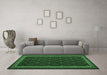 Machine Washable Oriental Emerald Green Traditional Area Rugs in a Living Room,, wshcon2390emgrn