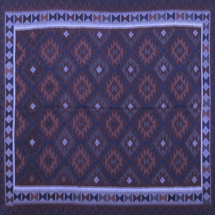 Square Machine Washable Oriental Blue Traditional Rug, wshcon2390blu