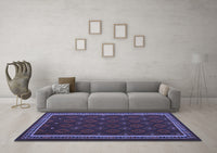 Machine Washable Oriental Blue Traditional Rug, wshcon2390blu