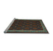 Sideview of Machine Washable Oriental Light Blue Traditional Rug, wshcon2390lblu