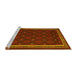 Sideview of Machine Washable Oriental Yellow Traditional Rug, wshcon2390yw