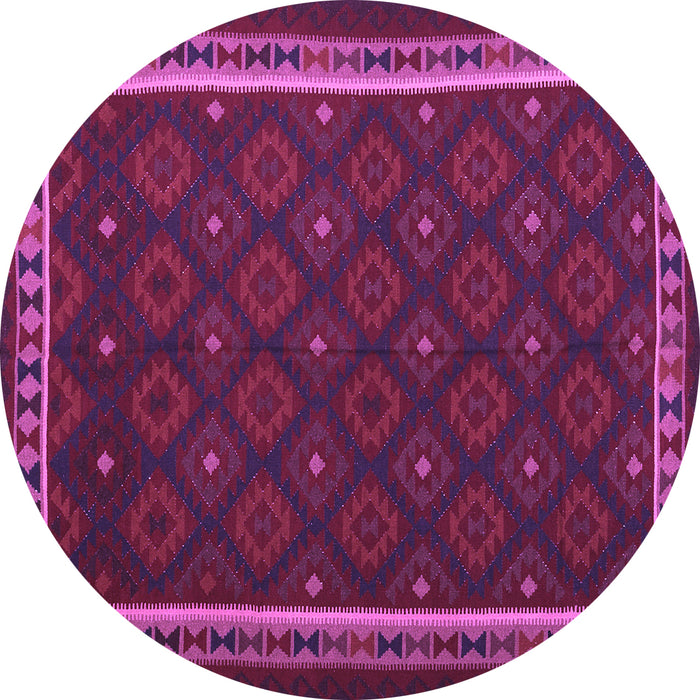 Round Oriental Purple Traditional Rug, con2390pur
