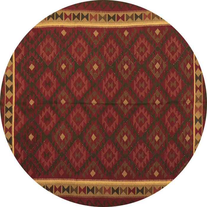 Round Oriental Brown Traditional Rug, con2390brn