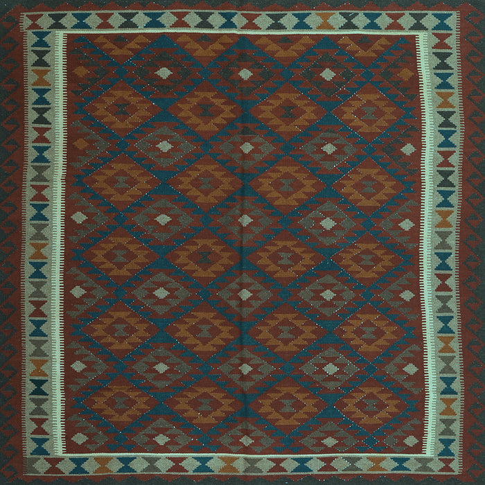 Square Oriental Light Blue Traditional Rug, con2390lblu