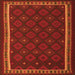 Round Machine Washable Oriental Orange Traditional Area Rugs, wshcon2390org