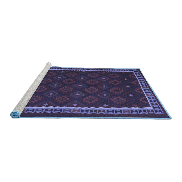 Sideview of Machine Washable Oriental Blue Traditional Rug, wshcon2390blu