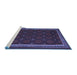 Sideview of Machine Washable Oriental Blue Traditional Rug, wshcon2390blu