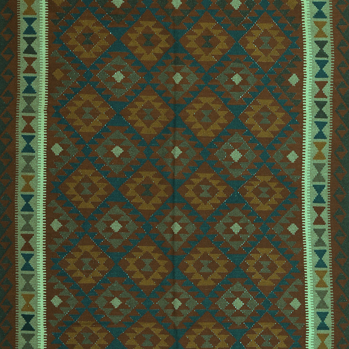 Machine Washable Oriental Turquoise Traditional Area Rugs, wshcon2390turq