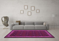 Machine Washable Oriental Purple Traditional Rug, wshcon2390pur