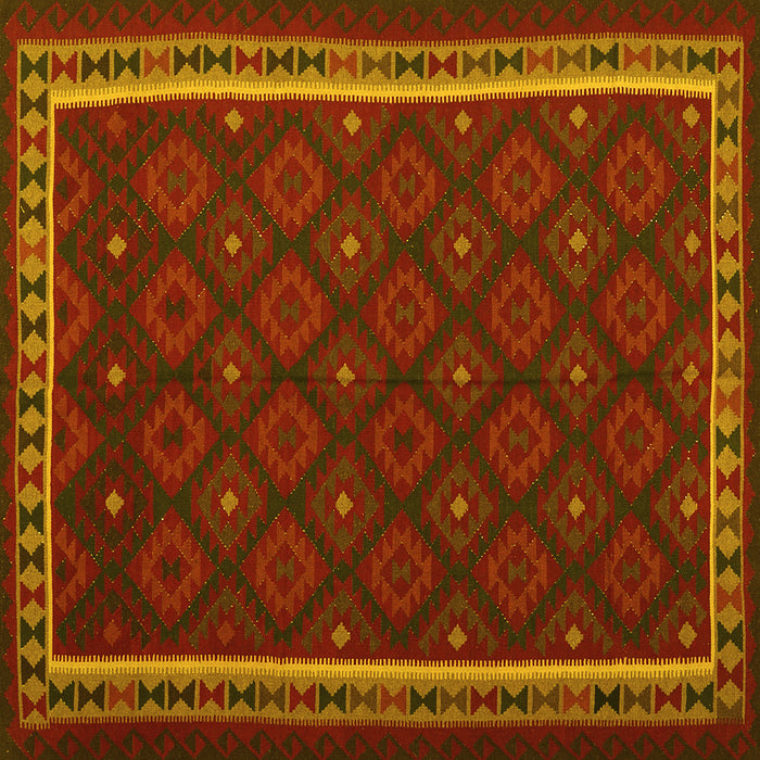 Square Oriental Yellow Traditional Rug, con2390yw