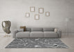 Machine Washable Abstract Gray Contemporary Rug in a Living Room,, wshcon2391gry