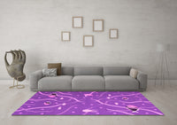 Machine Washable Abstract Pink Contemporary Rug, wshcon2391pnk