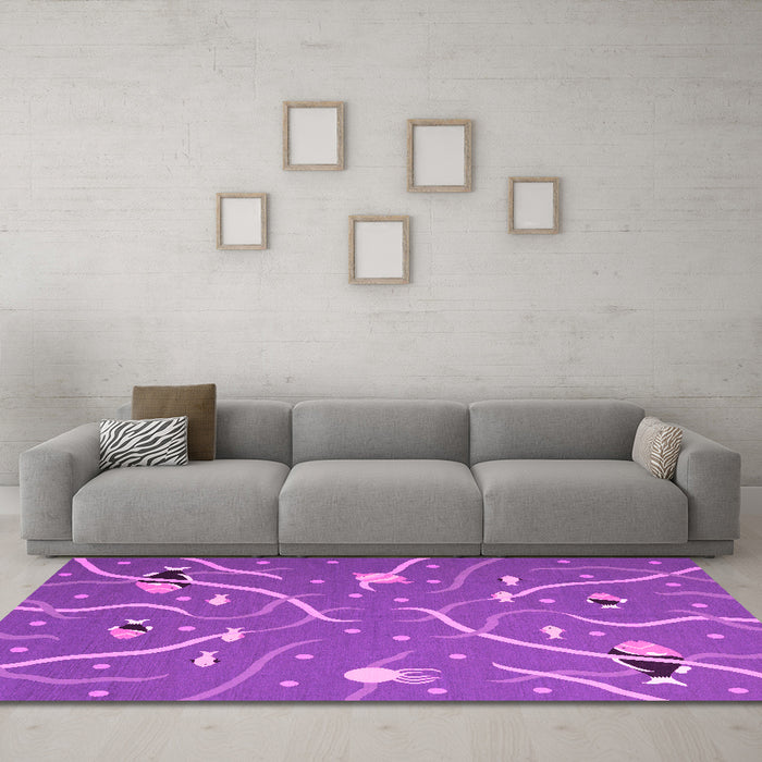 Machine Washable Abstract Pink Contemporary Rug in a Living Room, wshcon2391pnk