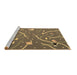 Sideview of Machine Washable Abstract Brown Contemporary Rug, wshcon2391brn