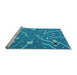 Sideview of Machine Washable Abstract Light Blue Contemporary Rug, wshcon2391lblu