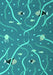 Machine Washable Abstract Turquoise Contemporary Area Rugs, wshcon2391turq