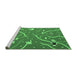 Sideview of Machine Washable Abstract Emerald Green Contemporary Area Rugs, wshcon2391emgrn