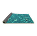 Sideview of Abstract Turquoise Contemporary Rug, con2391turq