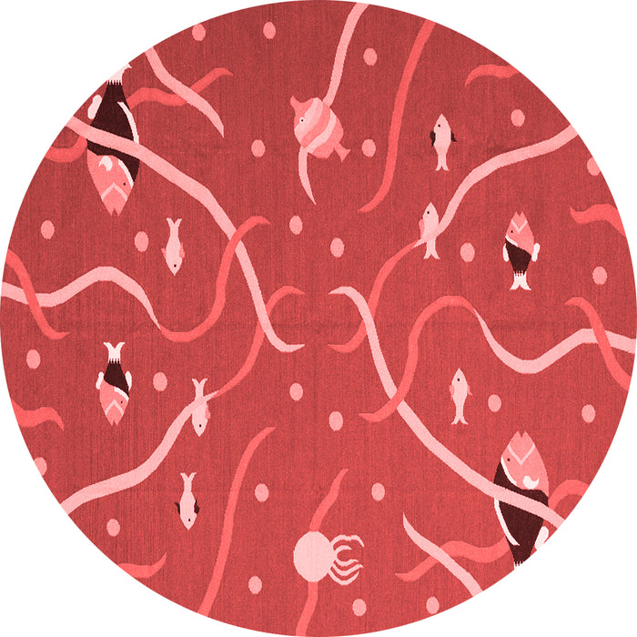 Machine Washable Abstract Red Contemporary Rug, wshcon2391red