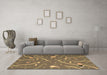 Machine Washable Abstract Brown Contemporary Rug in a Living Room,, wshcon2391brn