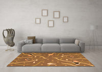 Machine Washable Abstract Orange Contemporary Rug, wshcon2391org