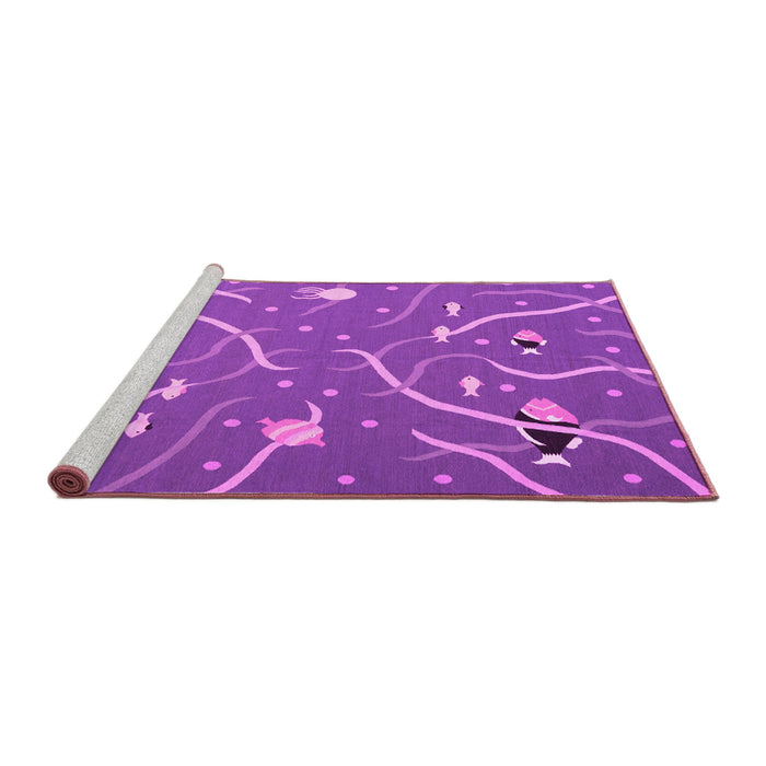 Sideview of Machine Washable Abstract Pink Contemporary Rug, wshcon2391pnk