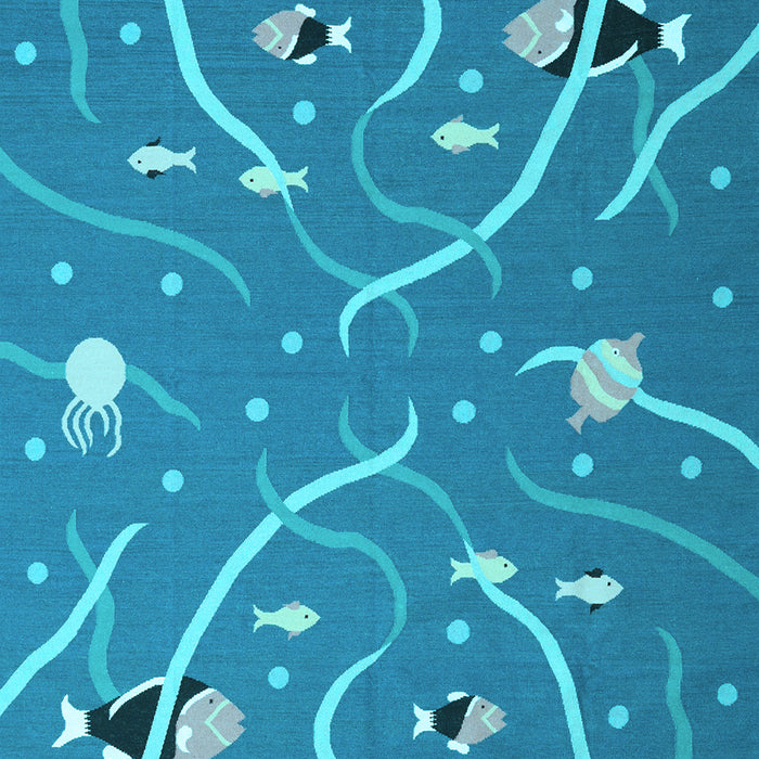 Abstract Light Blue Contemporary Rug, con2391lblu