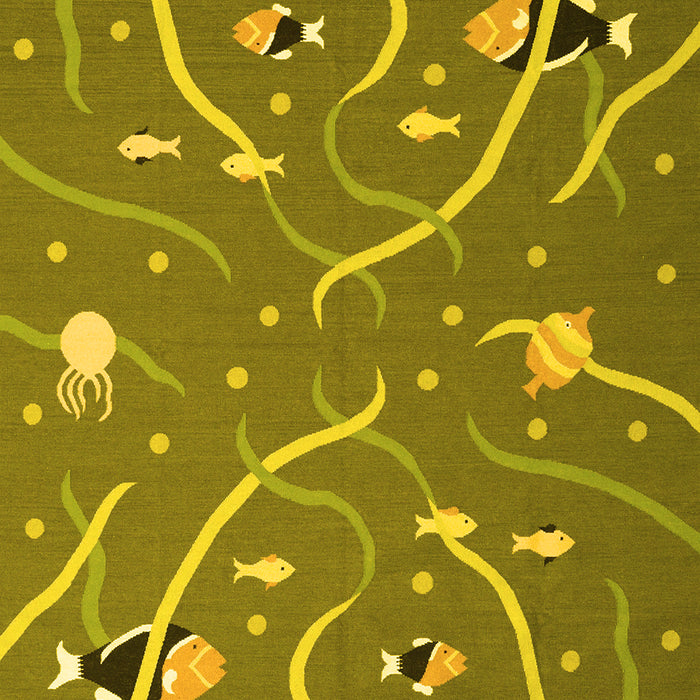 Machine Washable Abstract Yellow Contemporary Rug, wshcon2391yw