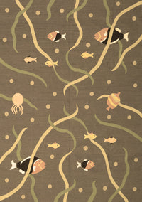 Abstract Brown Contemporary Rug, con2391brn