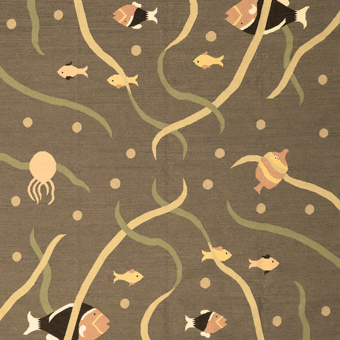 Abstract Brown Contemporary Rug, con2391brn