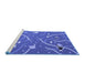 Sideview of Machine Washable Abstract Blue Contemporary Rug, wshcon2391blu