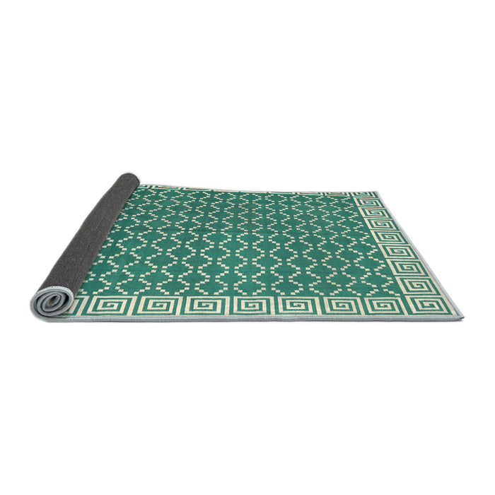 Thickness of Contemporary Blue Green Modern Rug, con2392