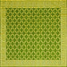 Square Machine Washable Abstract Yellow Contemporary Rug, wshcon2392yw