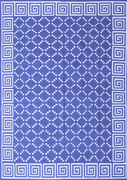 Abstract Blue Contemporary Rug, con2392blu