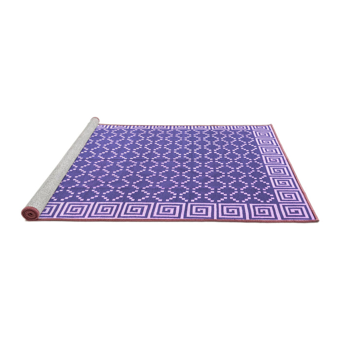 Sideview of Machine Washable Abstract Purple Contemporary Area Rugs, wshcon2392pur