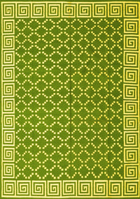 Abstract Yellow Contemporary Rug, con2392yw