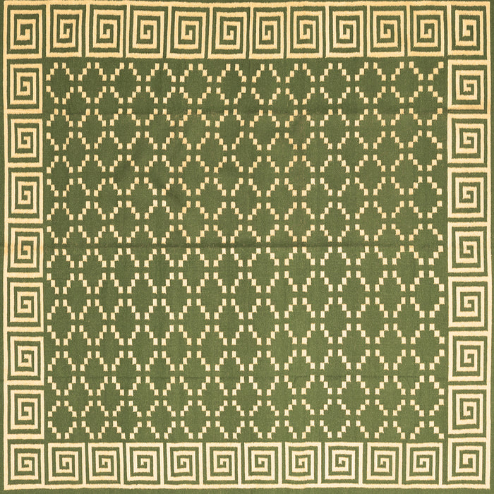 Square Abstract Brown Contemporary Rug, con2392brn