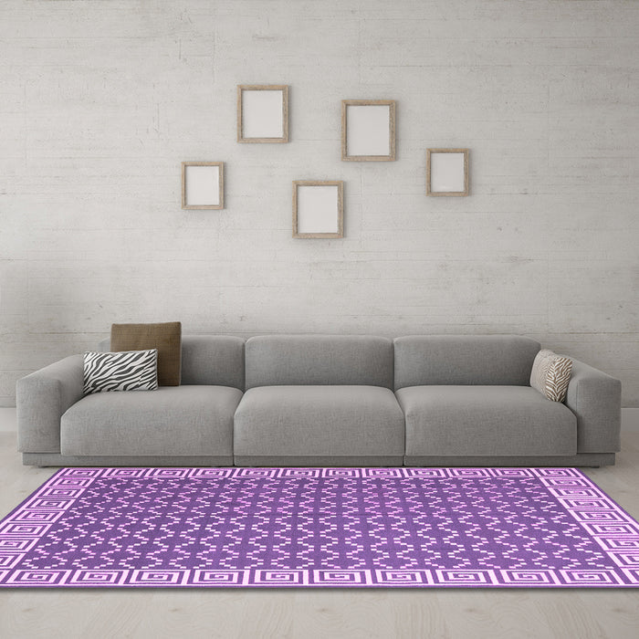 Machine Washable Abstract Pink Contemporary Rug in a Living Room, wshcon2392pnk