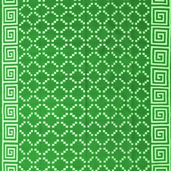 Serging Thickness of Machine Washable Abstract Green Contemporary Area Rugs, wshcon2392grn